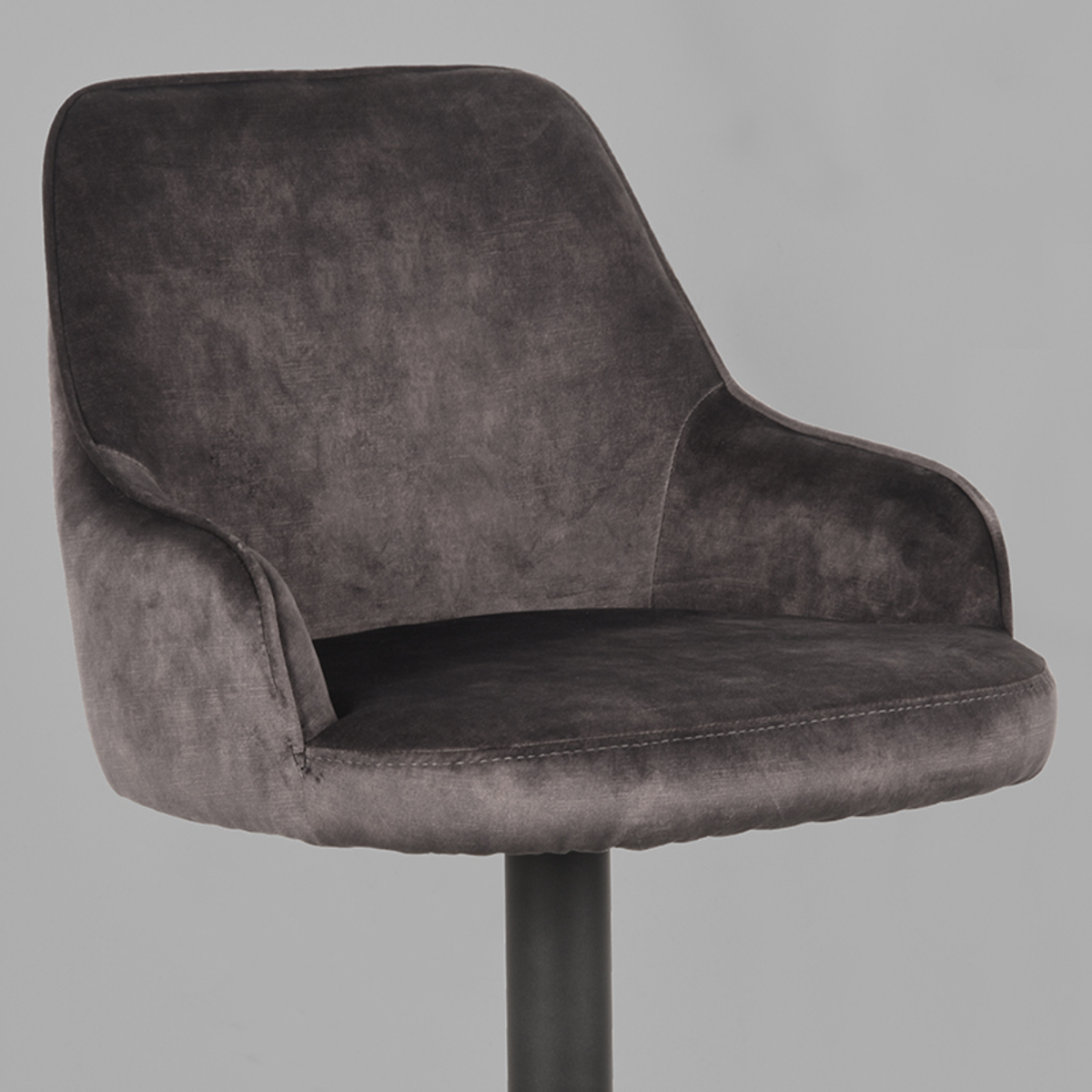 LABEL51 Barkruk Fender - Antraciet - Velours - Zithoogte 64-84