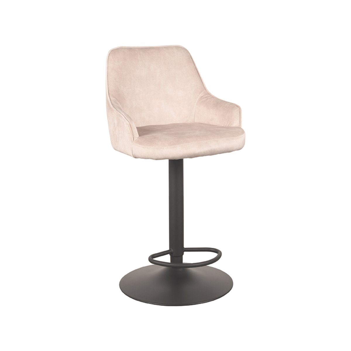 LABEL51 Barkruk Fender - Naturel - Velours - Zithoogte 64-84