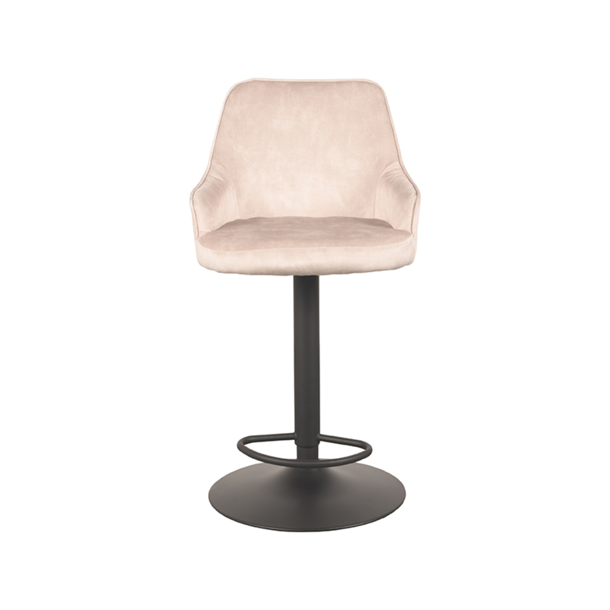 LABEL51 Barkruk Fender - Naturel - Velours - Zithoogte 64-84