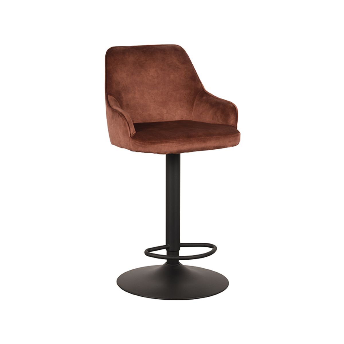 LABEL51 Barkruk Fender - Rust - Velours - Zithoogte 64-84