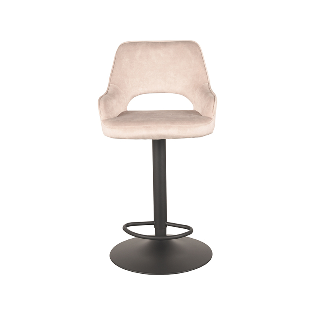LABEL51 Barkruk Fer - Naturel - Velours - Zithoogte 64-84