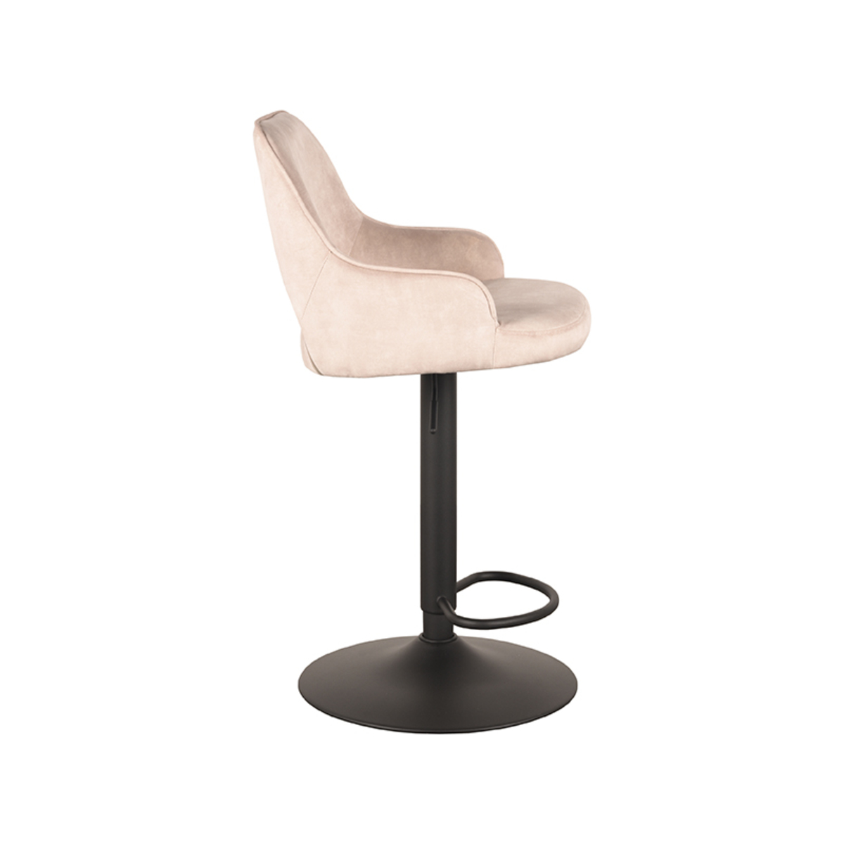 LABEL51 Barkruk Fer - Naturel - Velours - Zithoogte 64-84
