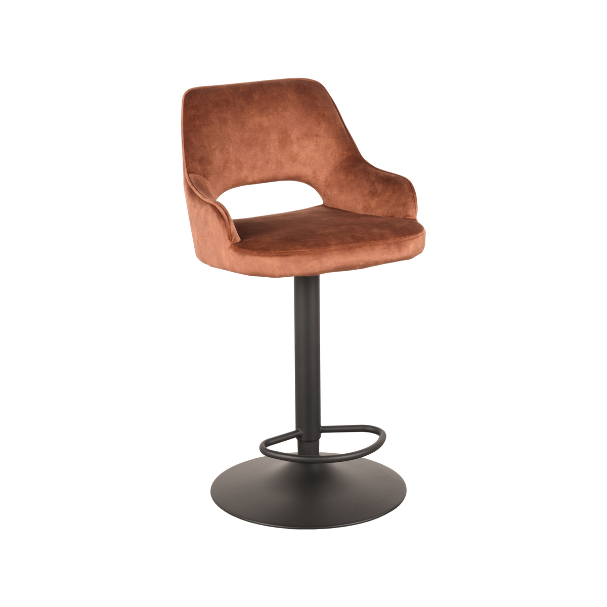 LABEL51 Barkruk Fer - Rust - Velours - Zithoogte 64-84