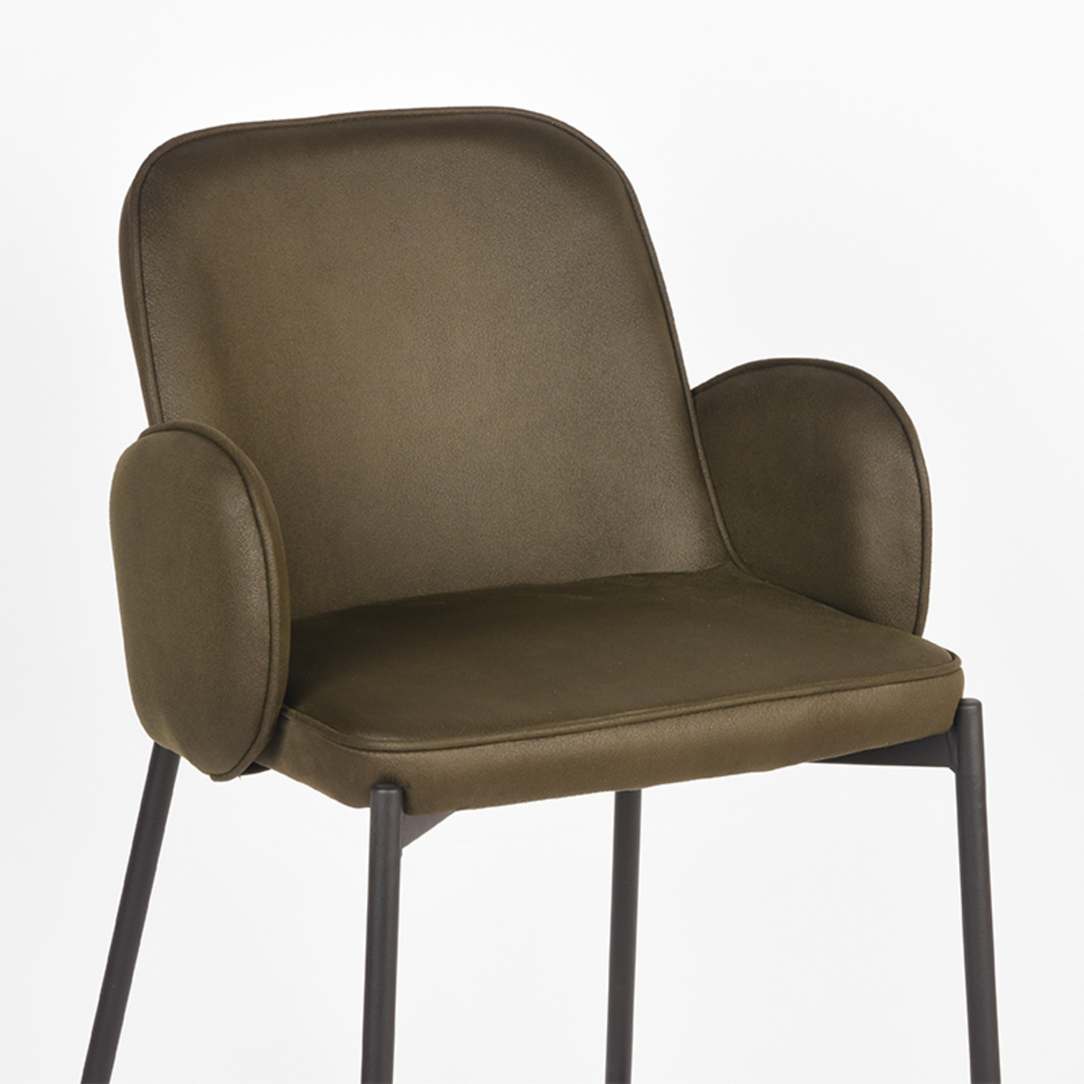 D-MAXX Barkruk Jari - Army green - Microfiber - Zithoogte 65