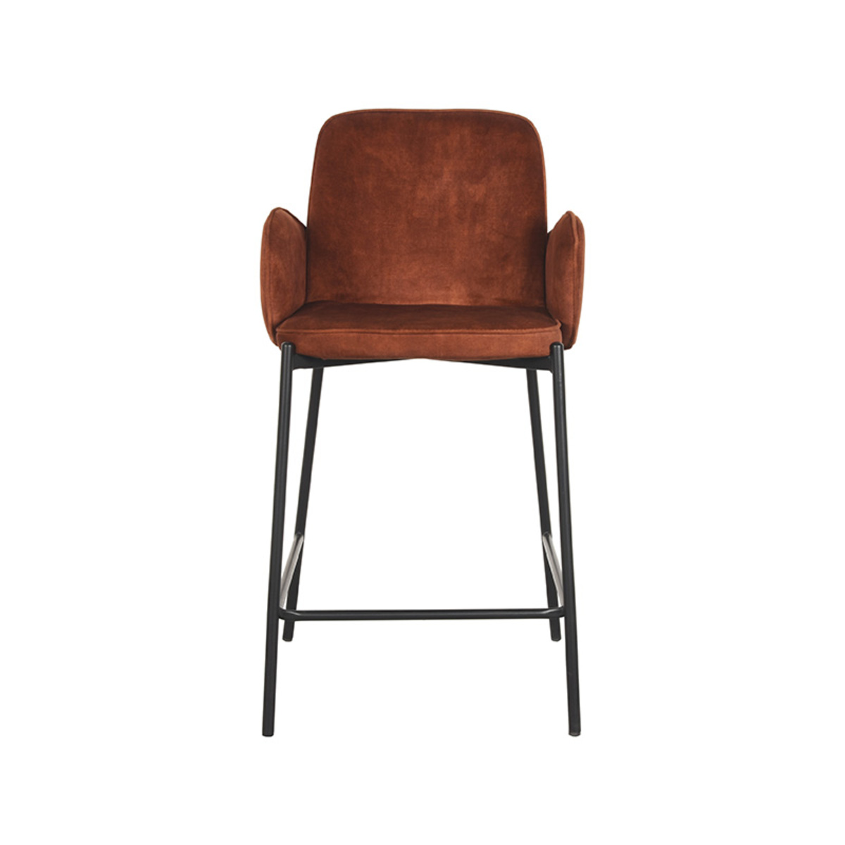 D-MAXX Barkruk Jari - Rust - Velours - Zithoogte 65