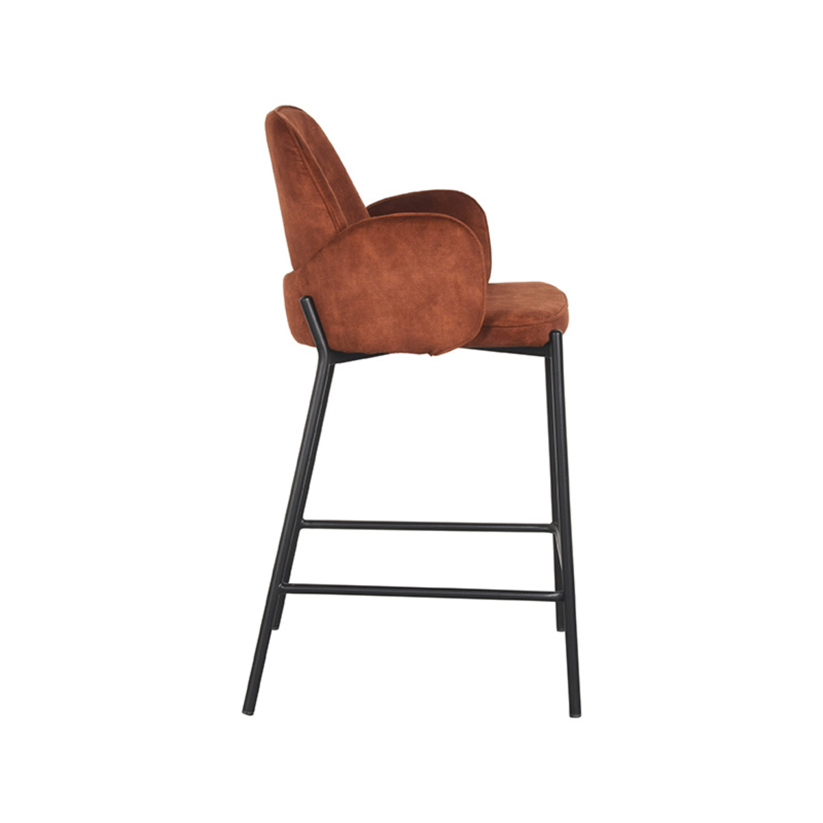 D-MAXX Barkruk Jari - Rust - Velours - Zithoogte 65