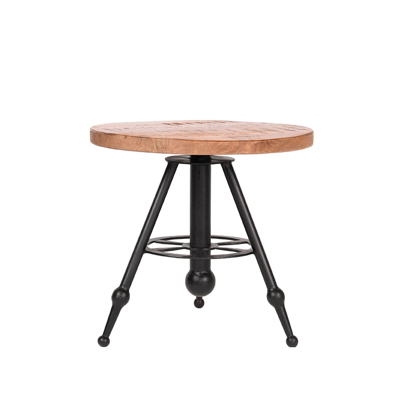 D-MAXX Bijzettafel Solid - Rough - Mangohout - 45 cm - Rond