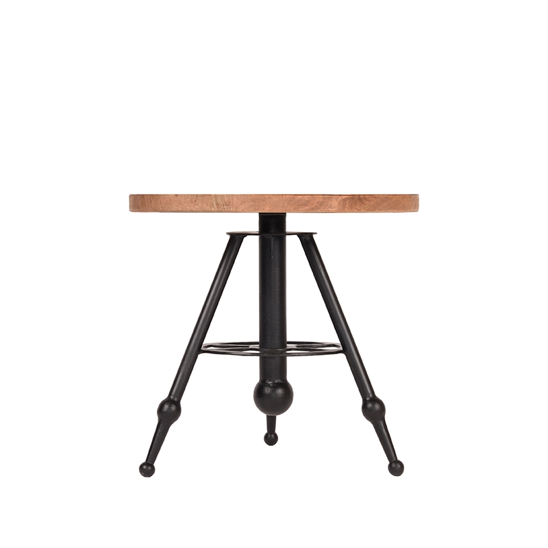 D-MAXX Bijzettafel Solid - Rough - Mangohout - 45 cm - Rond