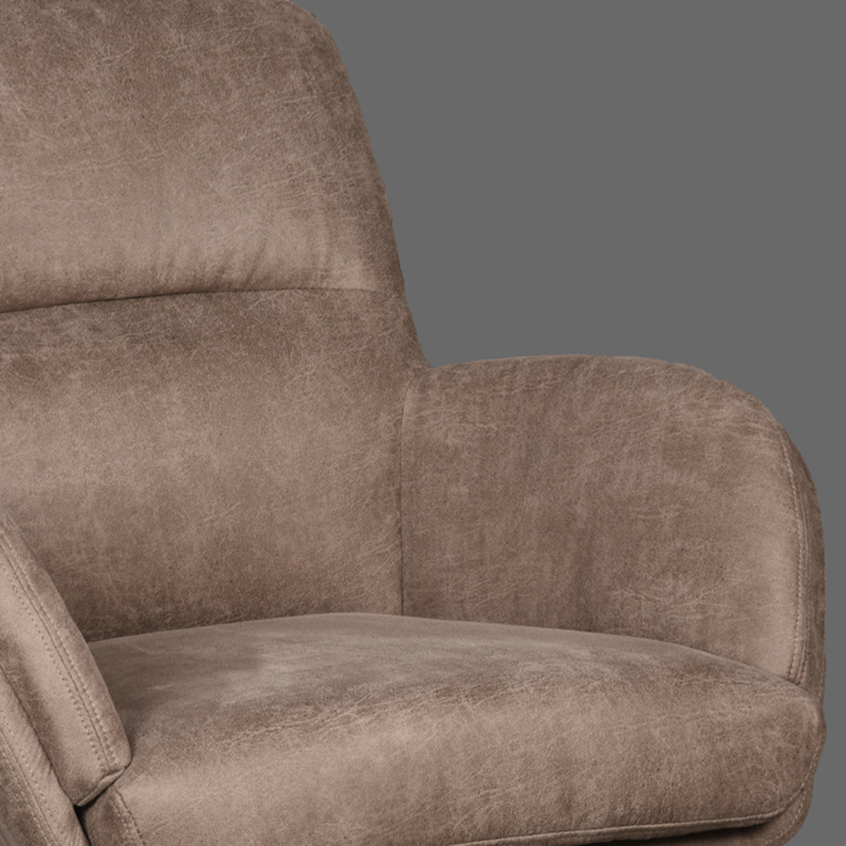 LABEL51 Fauteuil Moss - Taupe - Micro Suede - One Size