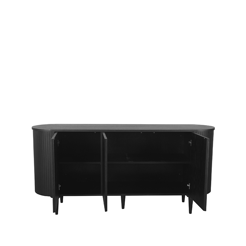 LABEL51 Dressoir Oliva - Zwart - Eiken - Dressoir 180 cm
