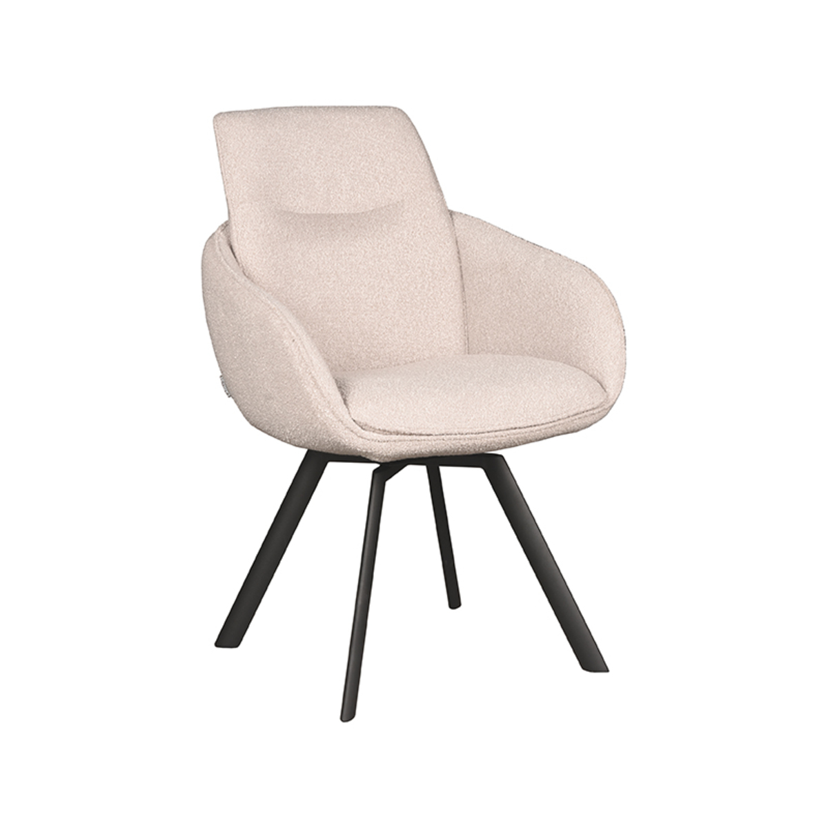 LABEL51 Eetkamerstoel Beauty - Naturel - Boucle - Black Frame