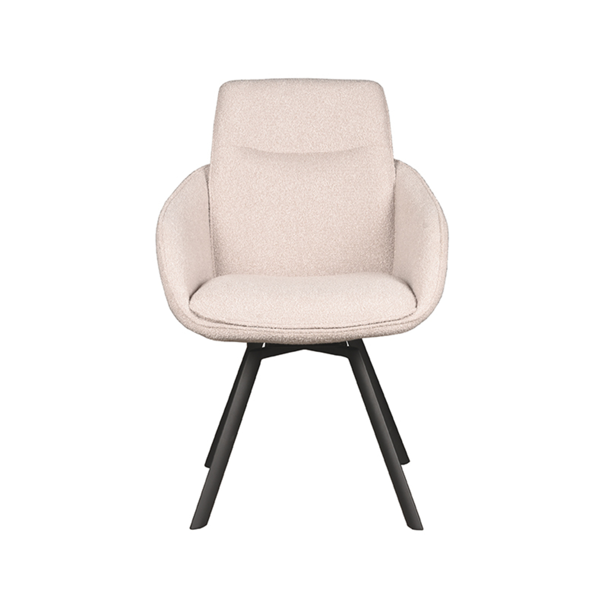 LABEL51 Eetkamerstoel Beauty - Naturel - Boucle - Black Frame