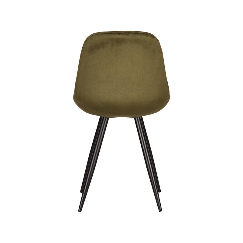 LABEL51 Eetkamerstoel Capri - Army green - Fluweel - Black Frame