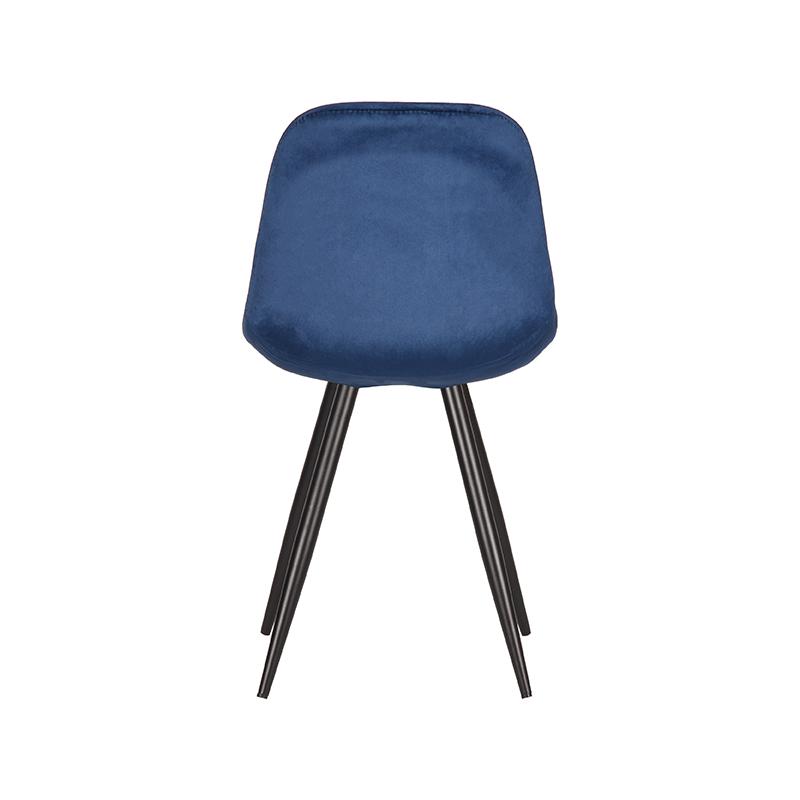 LABEL51 Eetkamerstoel Capri - Blauw - Fluweel - Black Frame