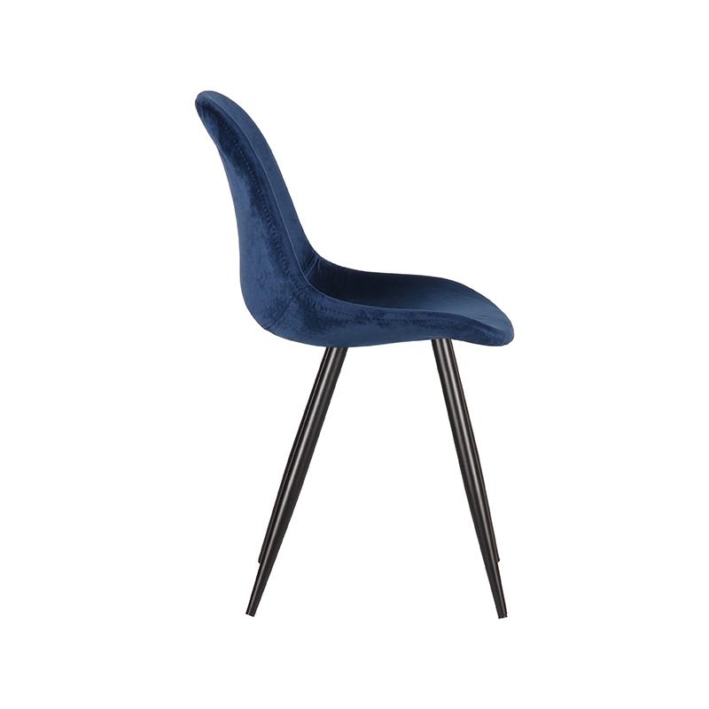 LABEL51 Eetkamerstoel Capri - Blauw - Fluweel - Black Frame