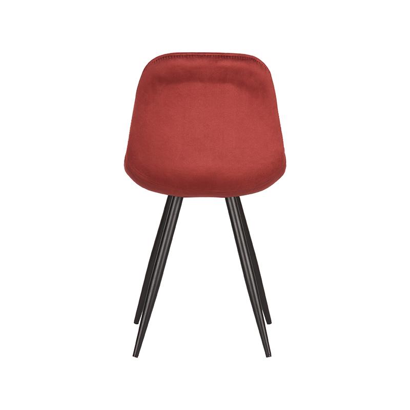 LABEL51 Eetkamerstoel Capri - Rood - Fluweel - Black Frame