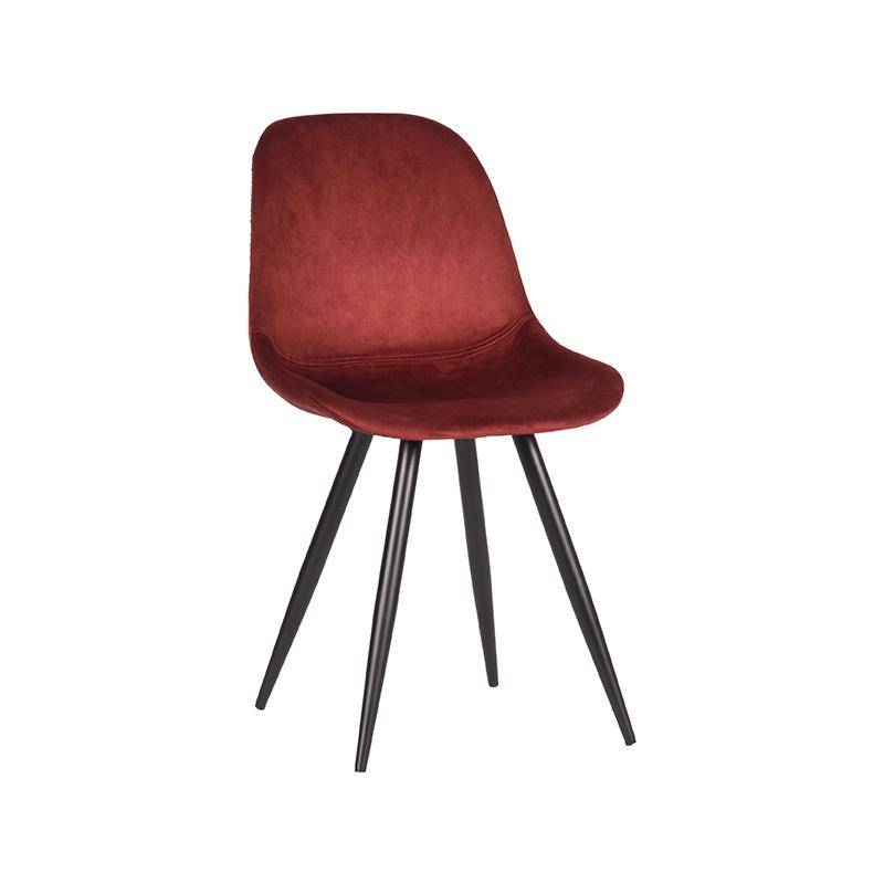 LABEL51 Eetkamerstoel Capri - Rood - Fluweel - Black Frame