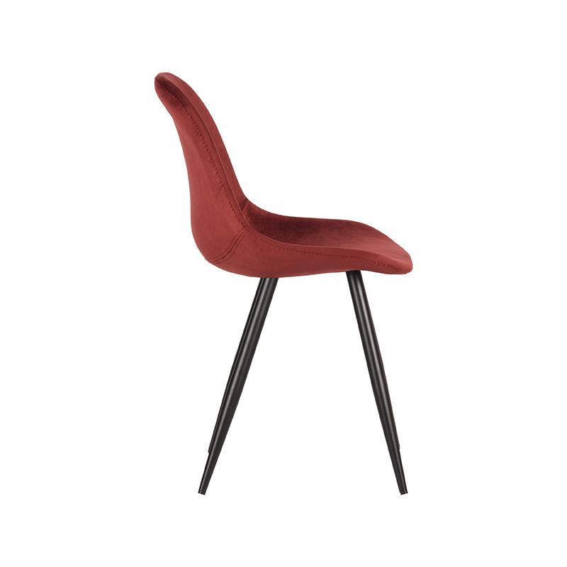 LABEL51 Eetkamerstoel Capri - Rood - Fluweel - Black Frame