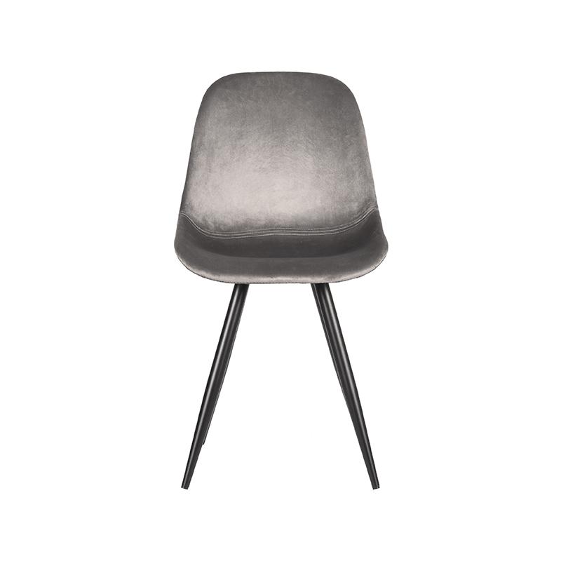 LABEL51 Eetkamerstoel Capri - Grijs - Fluweel - Black Frame