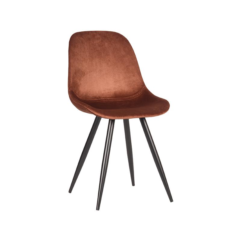 LABEL51 Eetkamerstoel Capri - Rust - Fluweel - Black Frame