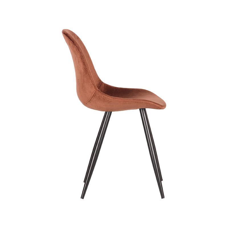 LABEL51 Eetkamerstoel Capri - Rust - Fluweel - Black Frame