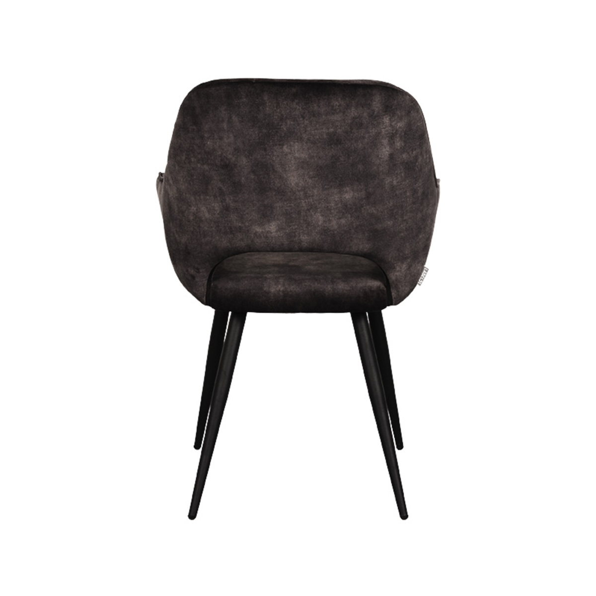 LABEL51 Eetkamerstoel Fer - Antraciet - Velours - Black Frame
