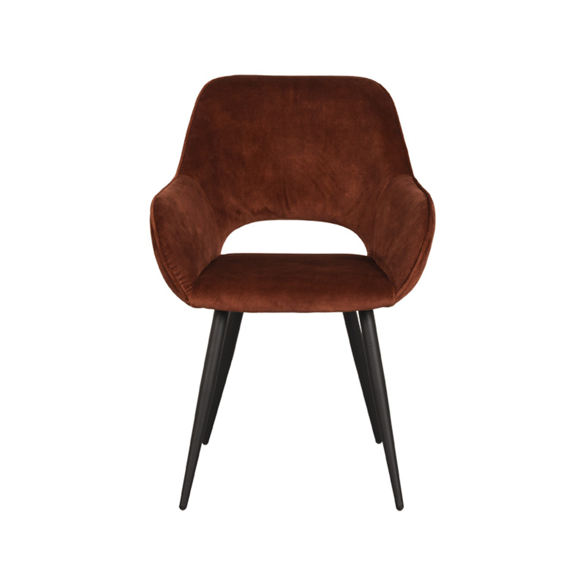 LABEL51 Eetkamerstoel Fer - Rust - Velours - Black Frame
