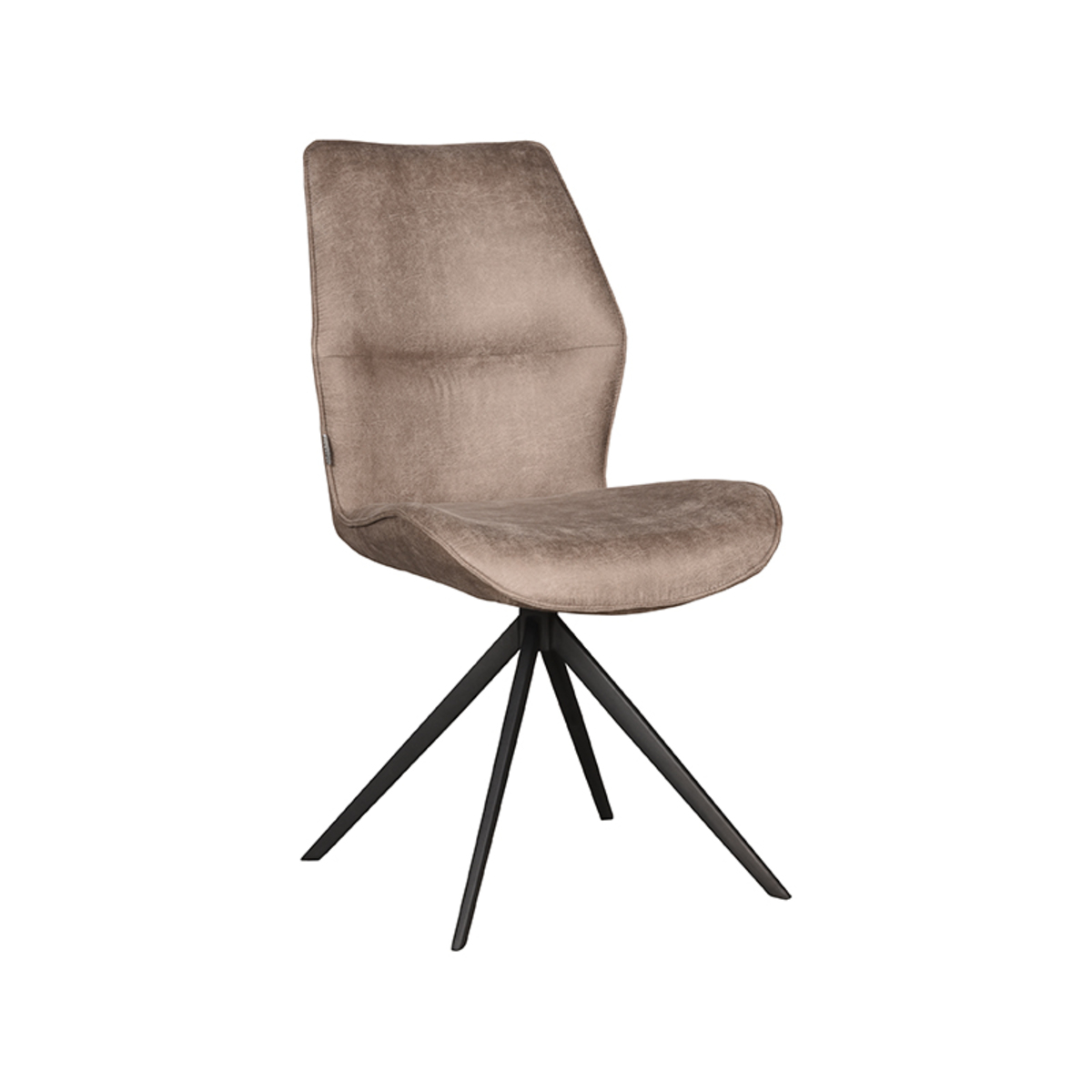 LABEL51 Eetkamerstoel Comfy - Taupe - Micro Suede - Black Frame