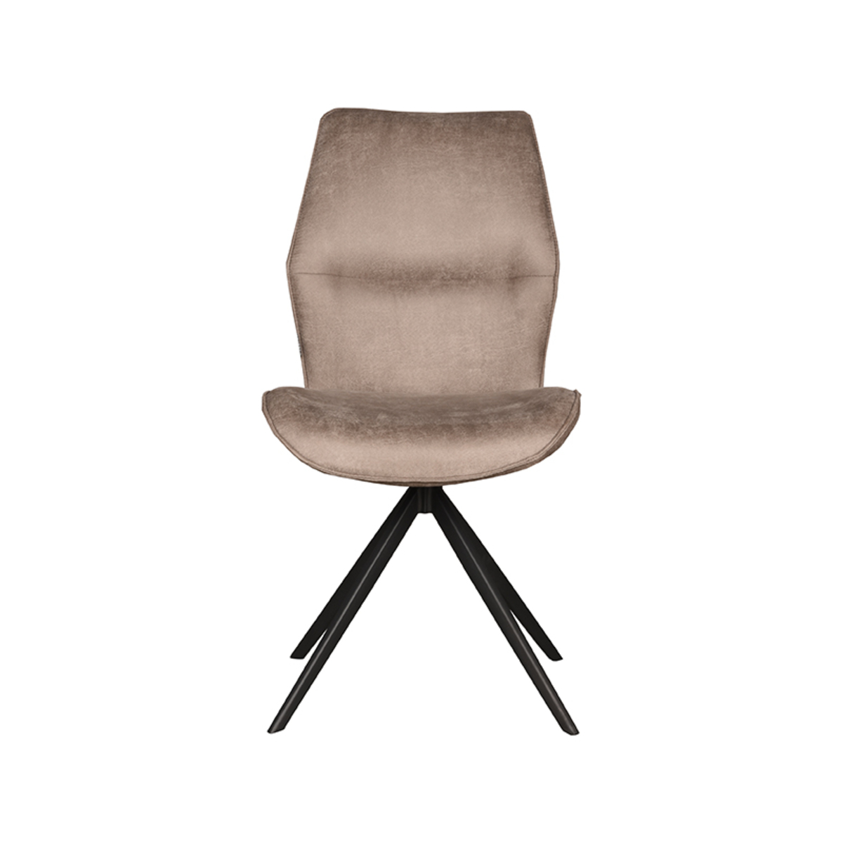 LABEL51 Eetkamerstoel Comfy - Taupe - Micro Suede - Black Frame