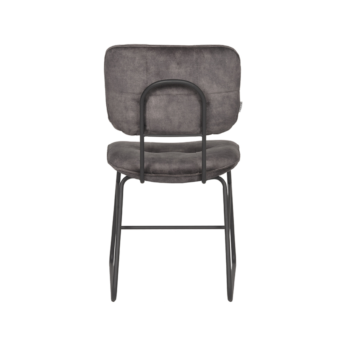 LABEL51 Eetkamerstoel Dez - Antraciet - Velours - Black Frame