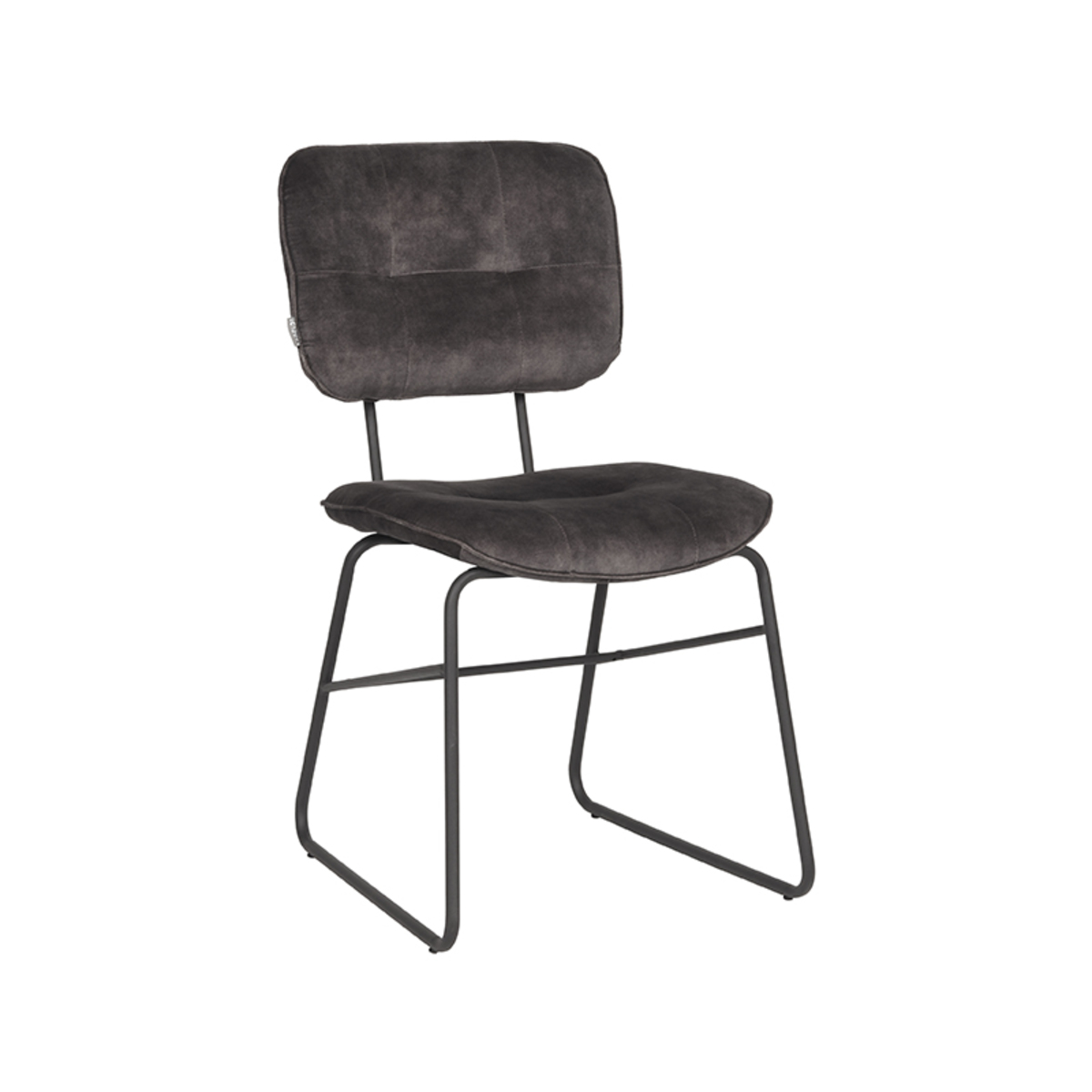 LABEL51 Eetkamerstoel Dez - Antraciet - Velours - Black Frame