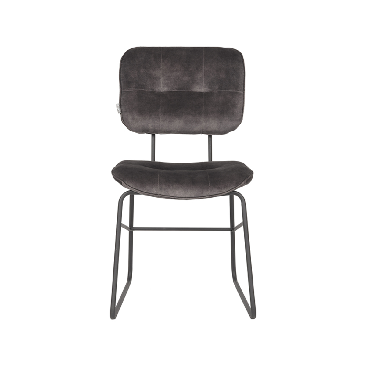 LABEL51 Eetkamerstoel Dez - Antraciet - Velours - Black Frame