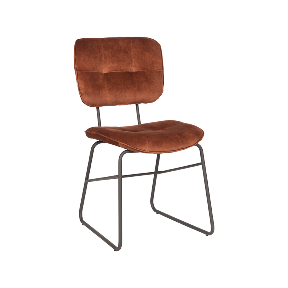 LABEL51 Eetkamerstoel Dez - Rust - Velours - Black Frame