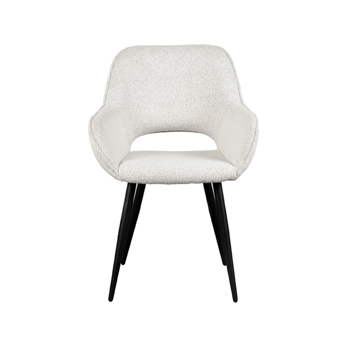 LABEL51 Eetkamerstoel Fer - Wit - Boucle - Black Frame