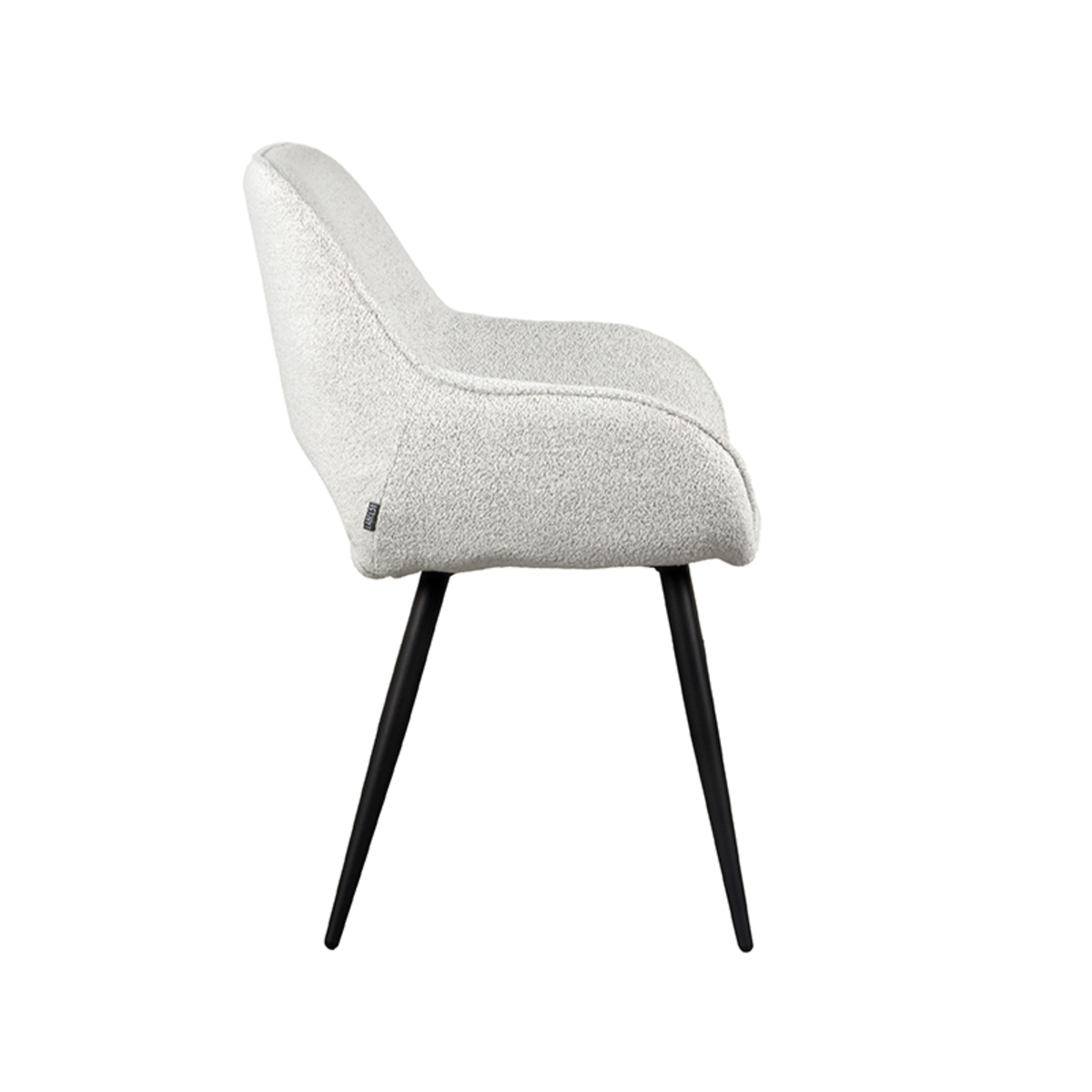 LABEL51 Eetkamerstoel Fer - Wit - Boucle - Black Frame