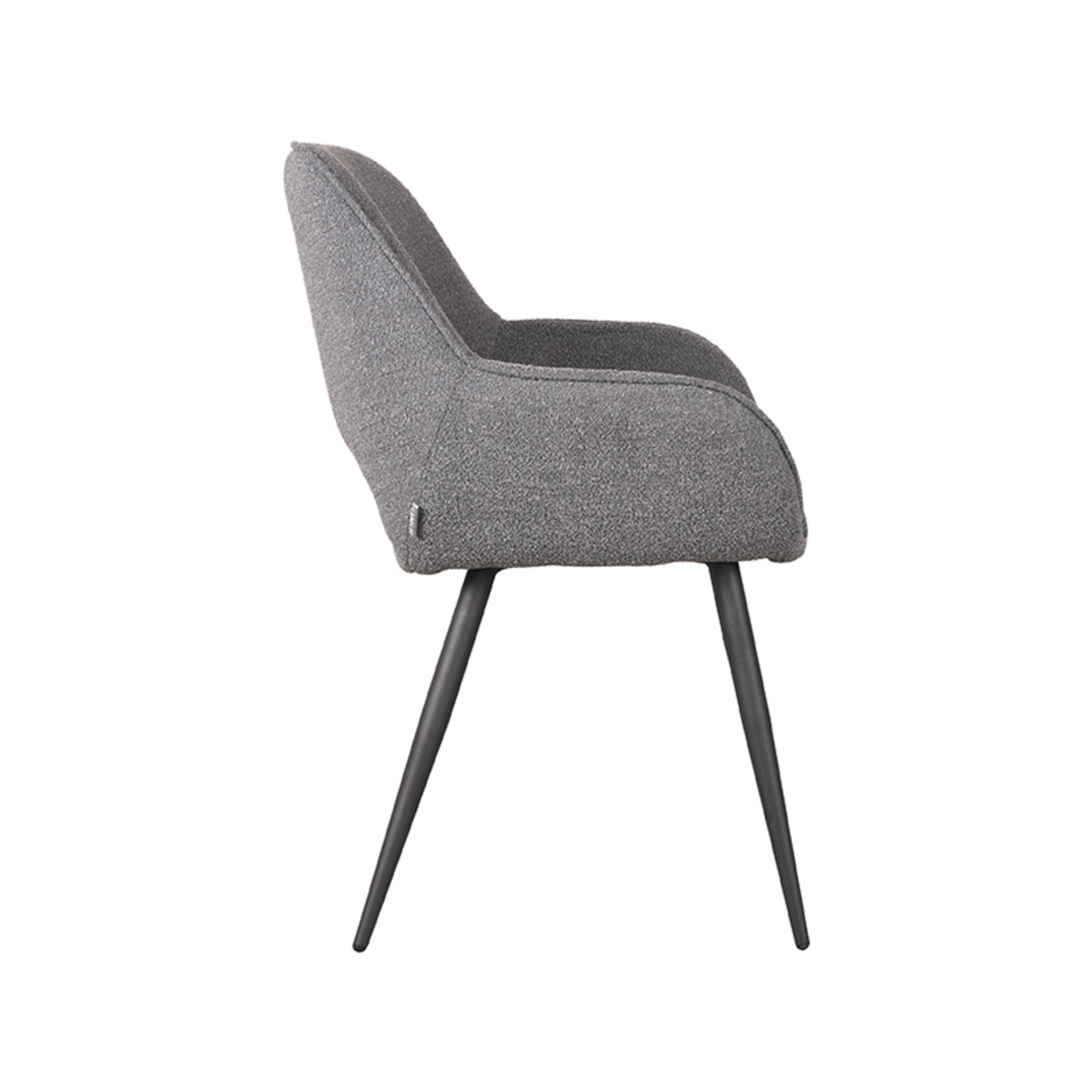 LABEL51 Eetkamerstoel Fer - Grijs - Boucle - Black Frame