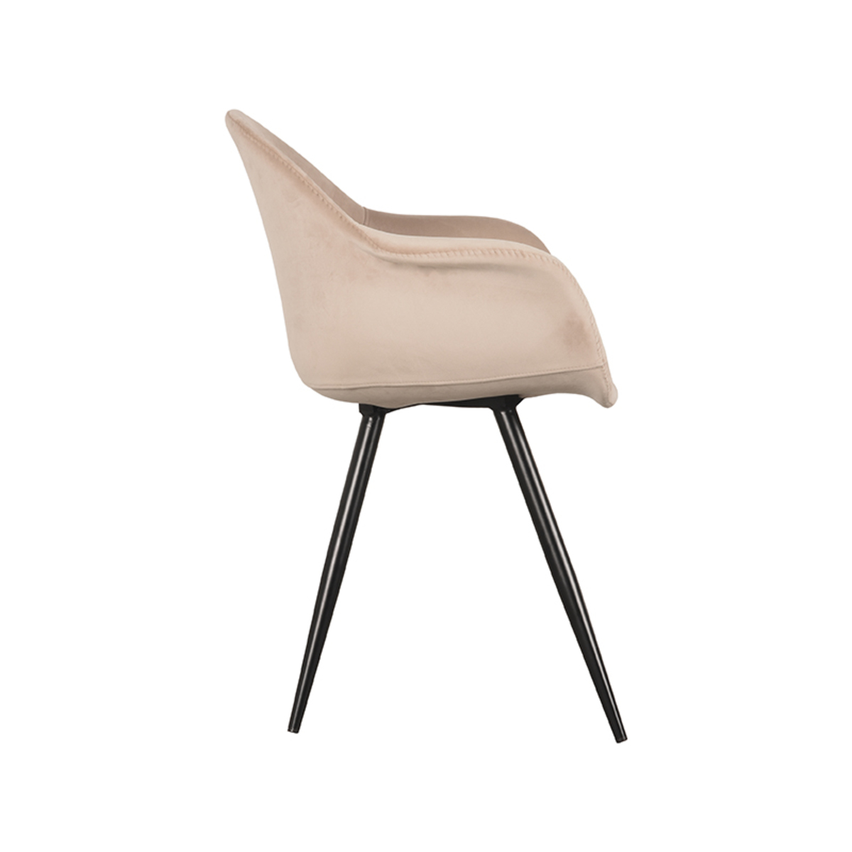 LABEL51 Eetkamerstoel Forli - Zand - Fluweel - Black Frame