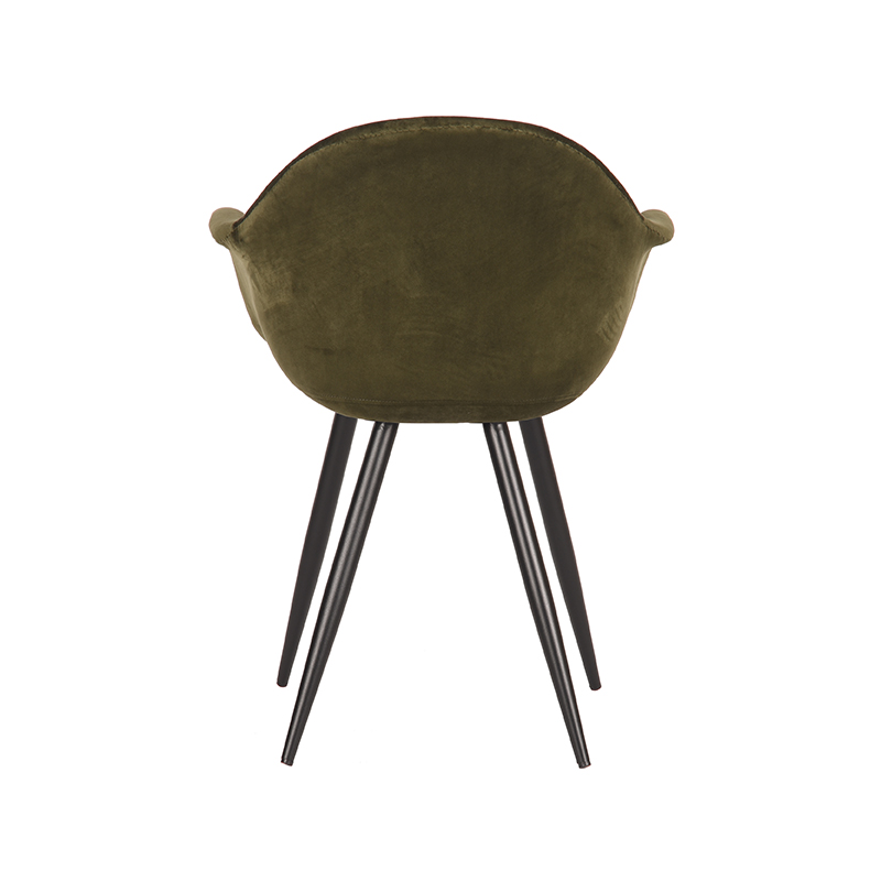 LABEL51 Eetkamerstoel Forli - Army green - Fluweel - Black Frame