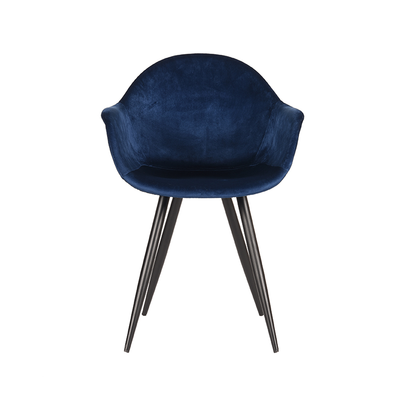 LABEL51 Eetkamerstoel Forli - Blauw - Fluweel - Black Frame