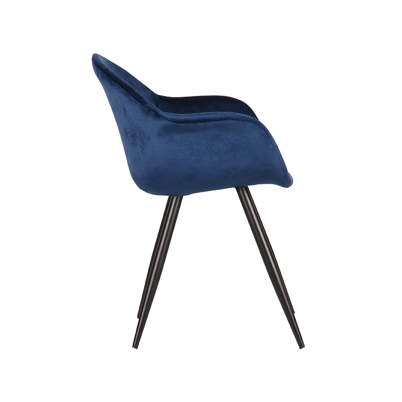 LABEL51 Eetkamerstoel Forli - Blauw - Fluweel - Black Frame