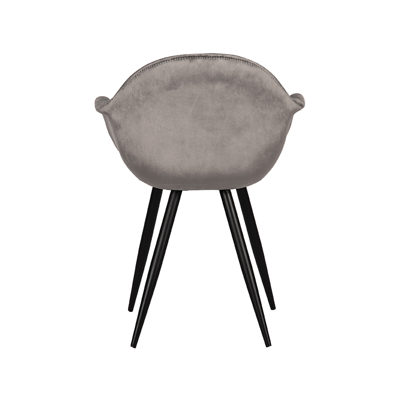 LABEL51 Eetkamerstoel Forli - Grijs - Fluweel - Black Frame