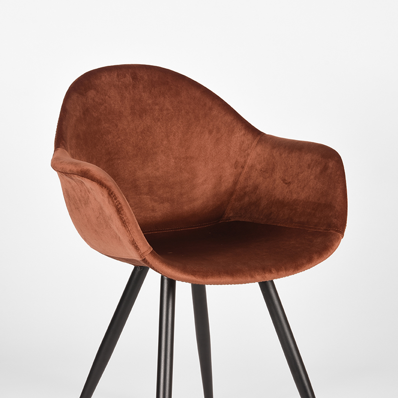 LABEL51 Eetkamerstoel Forli - Rust - Fluweel - Black Frame