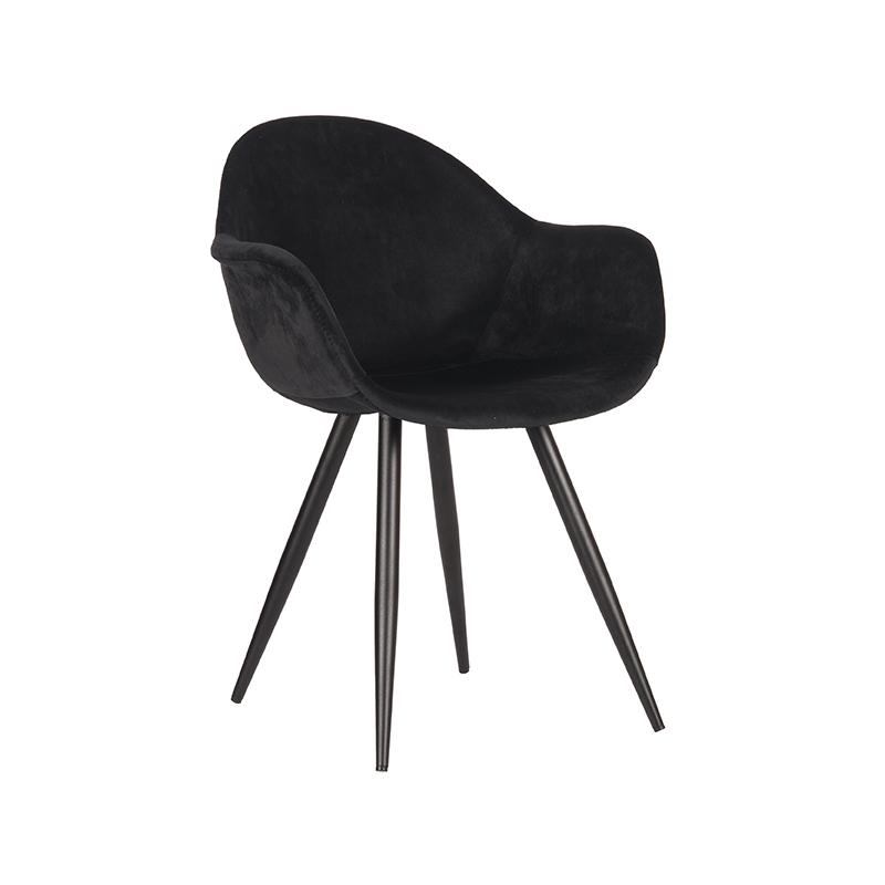 LABEL51 Eetkamerstoel Forli - Zwart - Fluweel - Black Frame