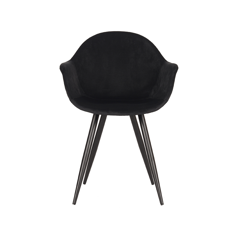 LABEL51 Eetkamerstoel Forli - Zwart - Fluweel - Black Frame