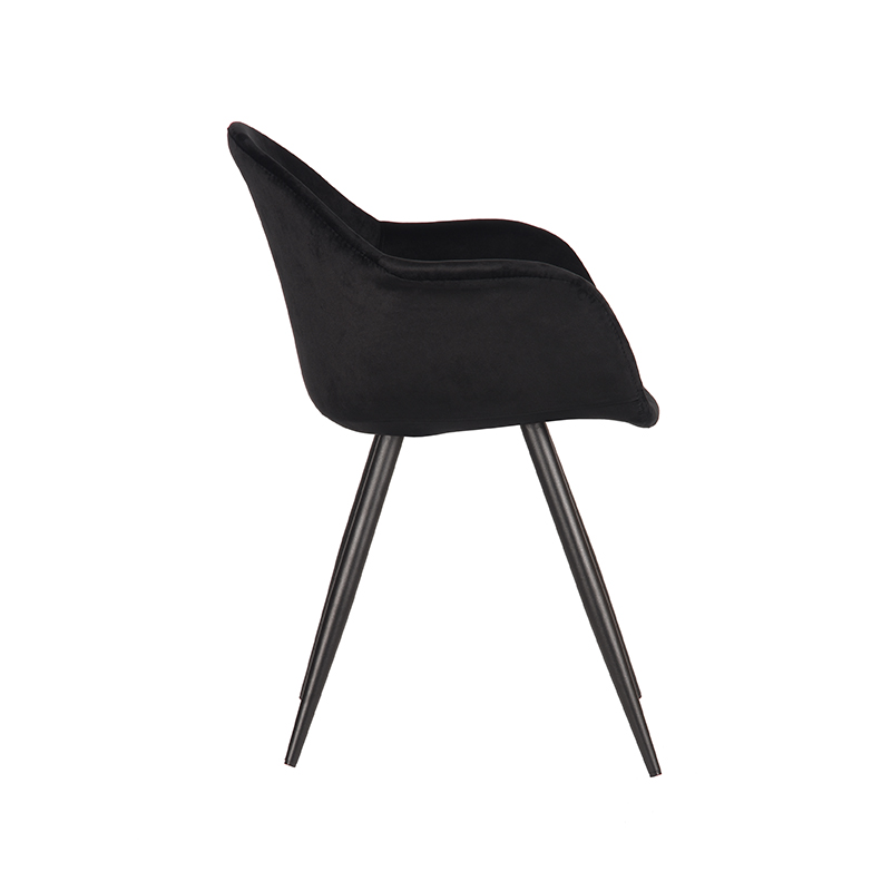 LABEL51 Eetkamerstoel Forli - Zwart - Fluweel - Black Frame