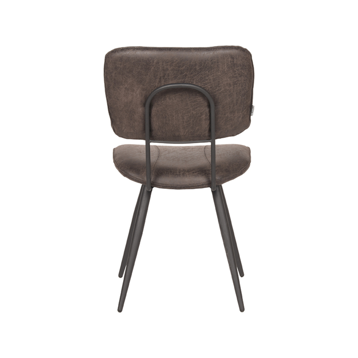 LABEL51 Eetkamerstoel Fos - Antraciet - Leder - Black Frame