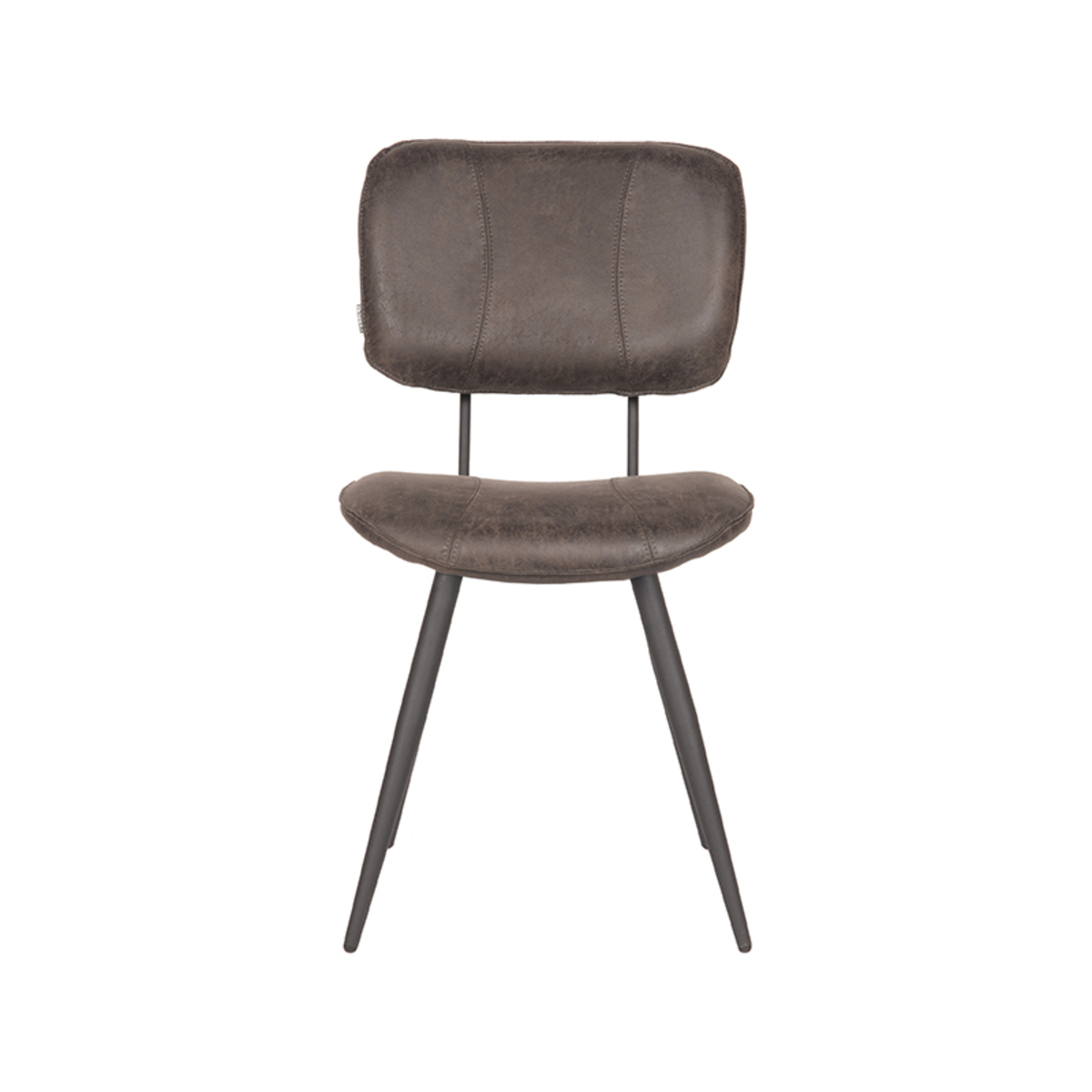 LABEL51 Eetkamerstoel Fos - Antraciet - Leder - Black Frame