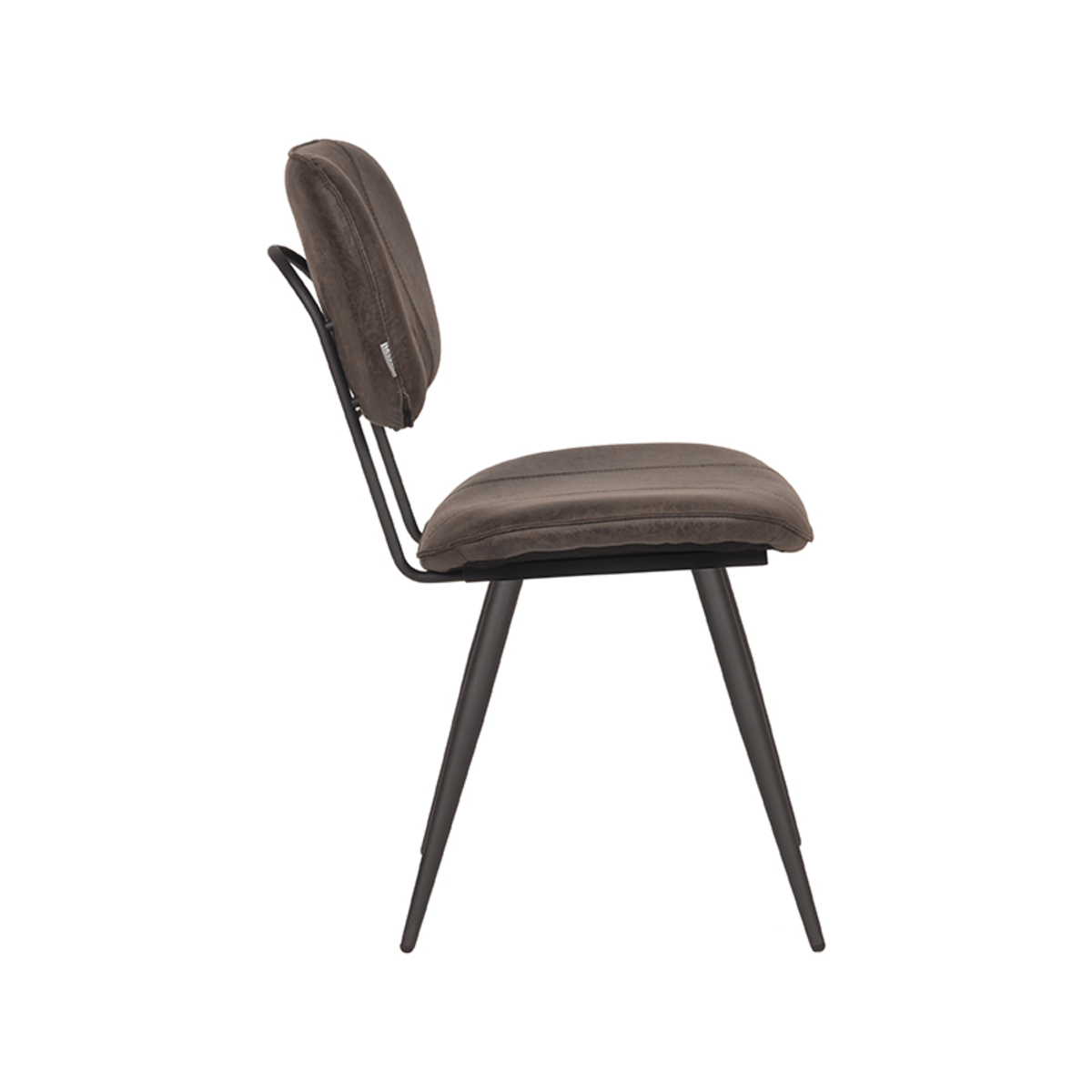 LABEL51 Eetkamerstoel Fos - Antraciet - Leder - Black Frame