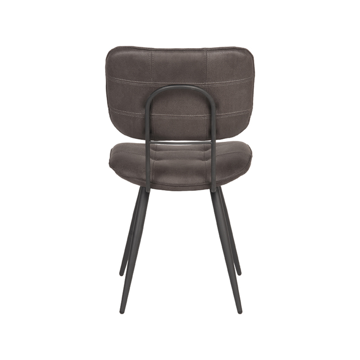 LABEL51 Eetkamerstoel Gus - Antraciet - Microfiber - Black Frame
