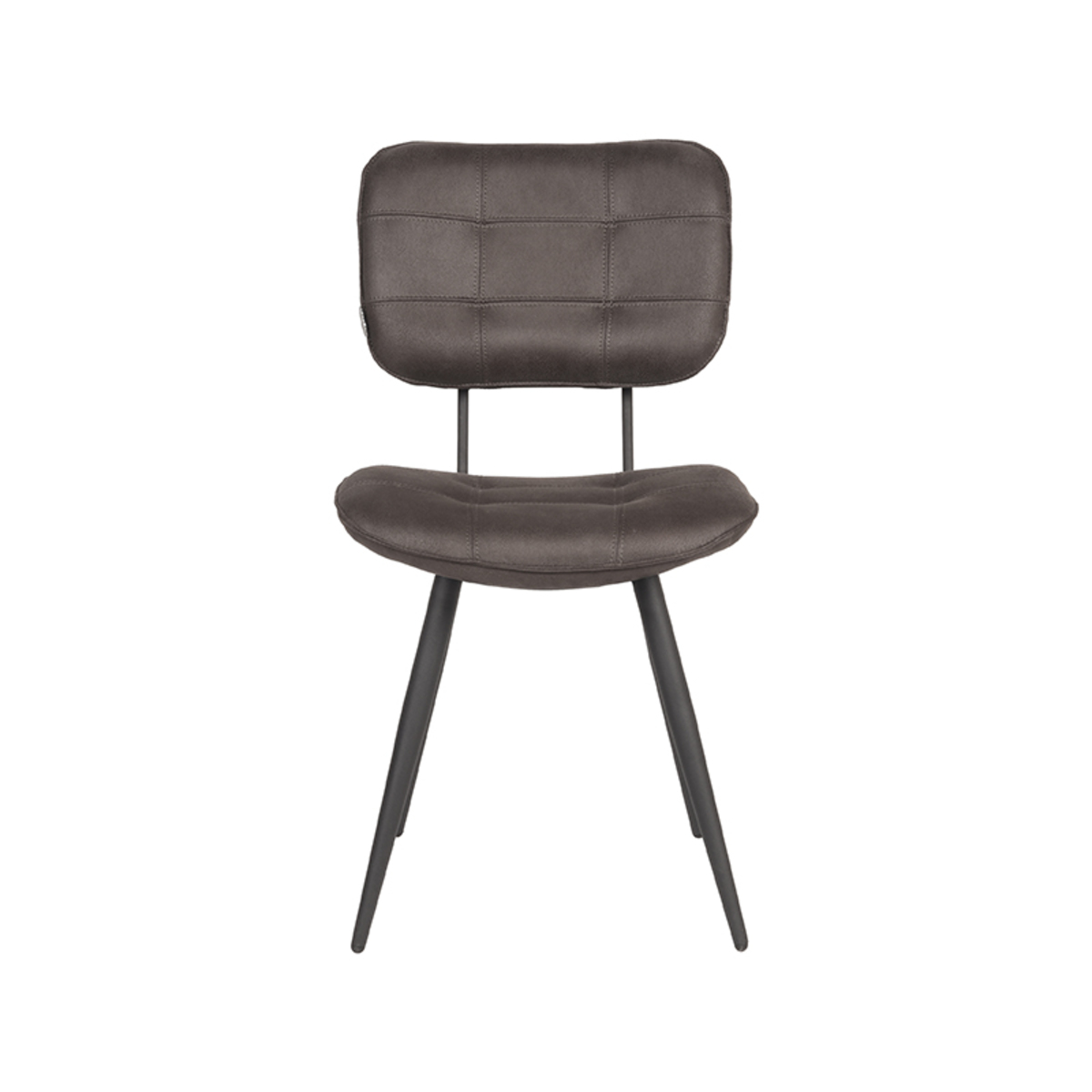 LABEL51 Eetkamerstoel Gus - Antraciet - Microfiber - Black Frame